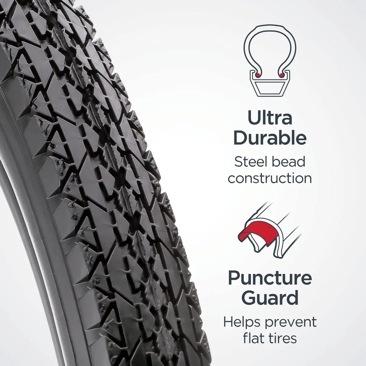 Schwinn 26" x 2.125" Cruiser Bike Tire | Puncture Guard & Smooth Tread (Pack of 2) - view 2