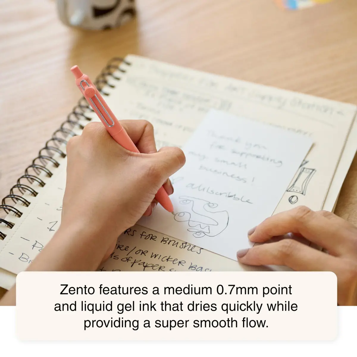 Uni-Ball Zento Liquid Gel Ink Retractable Pens, Medium Point (0.7mm), Muted Barrels, Black Ink, Pack of 144 | Smooth Writing for Professionals & Students - view 7