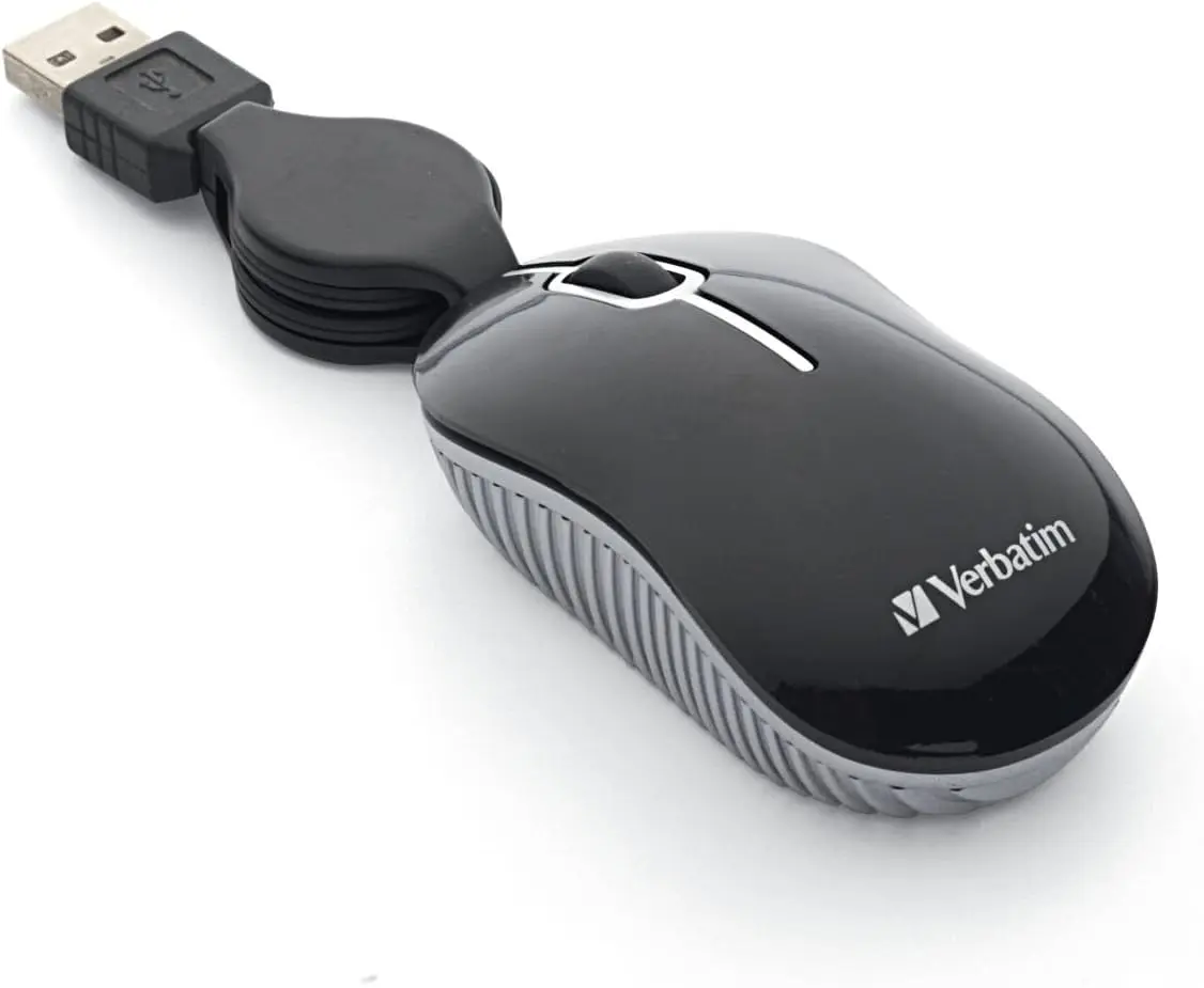 Verbatim Wired Optical Computer Mini USB-A Mouse - Pack of 10 | Plug & Play Retractable Cable - main product image