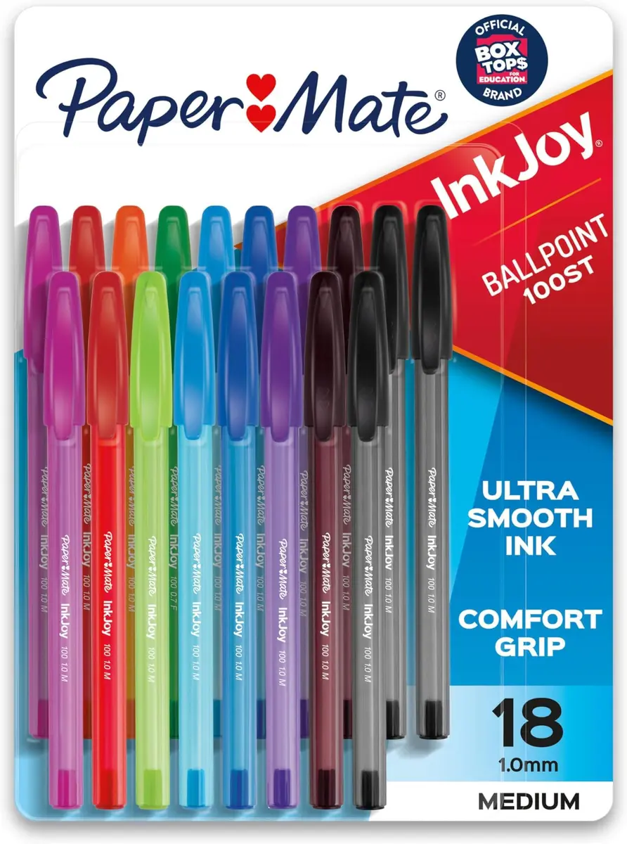 Paper Mate InkJoy 100ST Ballpoint Pens 18 Count | Smooth, Bright Colors, 1.0mm Point - main product image