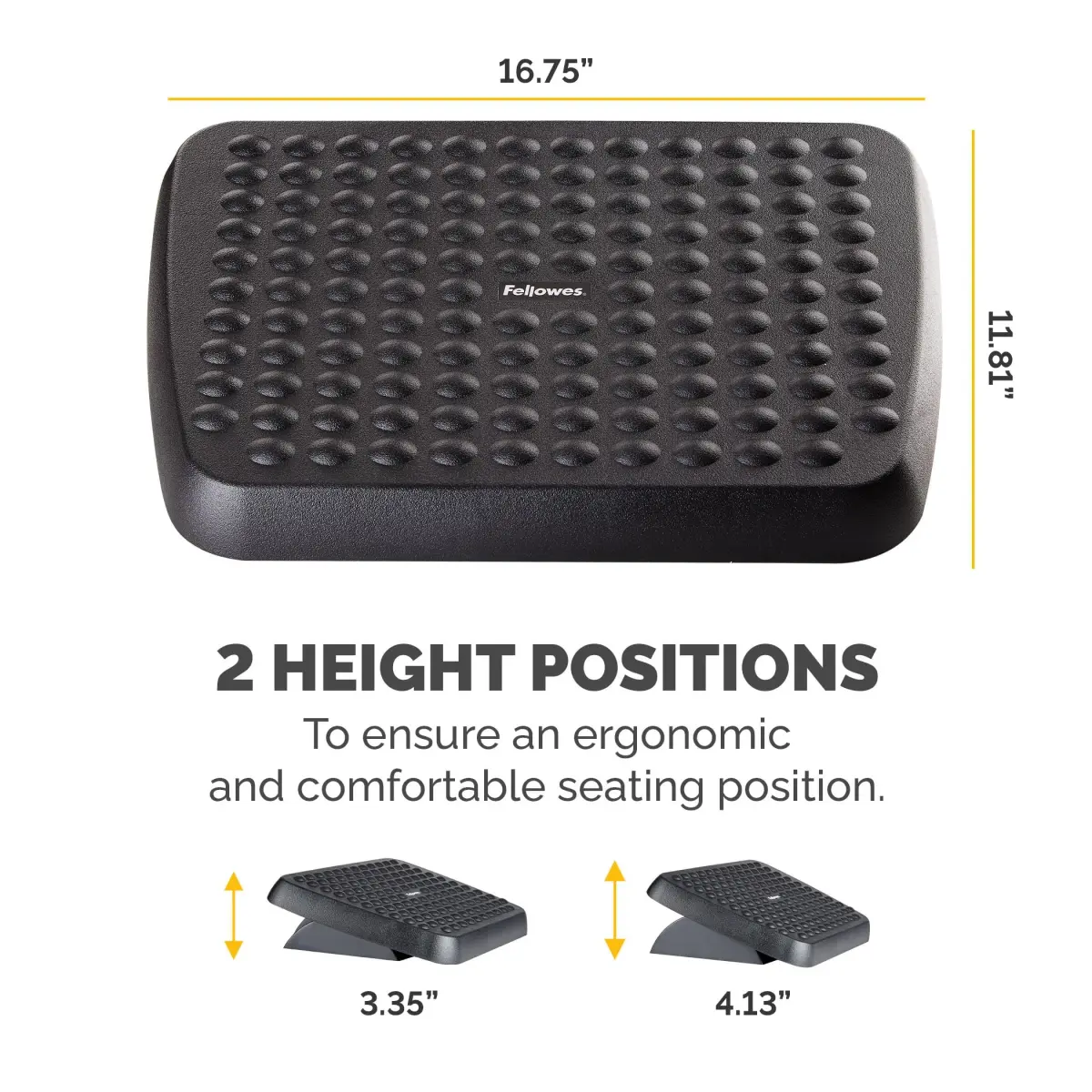 Fellowes Standard Foot Rest 2-Pack Graphite | Dual-Position Height Adjustment & Free-Floating Platform - view 3
