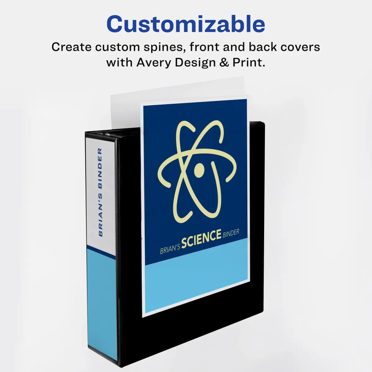 Avery Heavy-Duty View 3 Ring Binder, 3" One Touch Slant Rings, Holds 8.5" x 11" Paper, 1 Light Blue Binder (Pack of 4) | Durable Office & School Supply - view 7