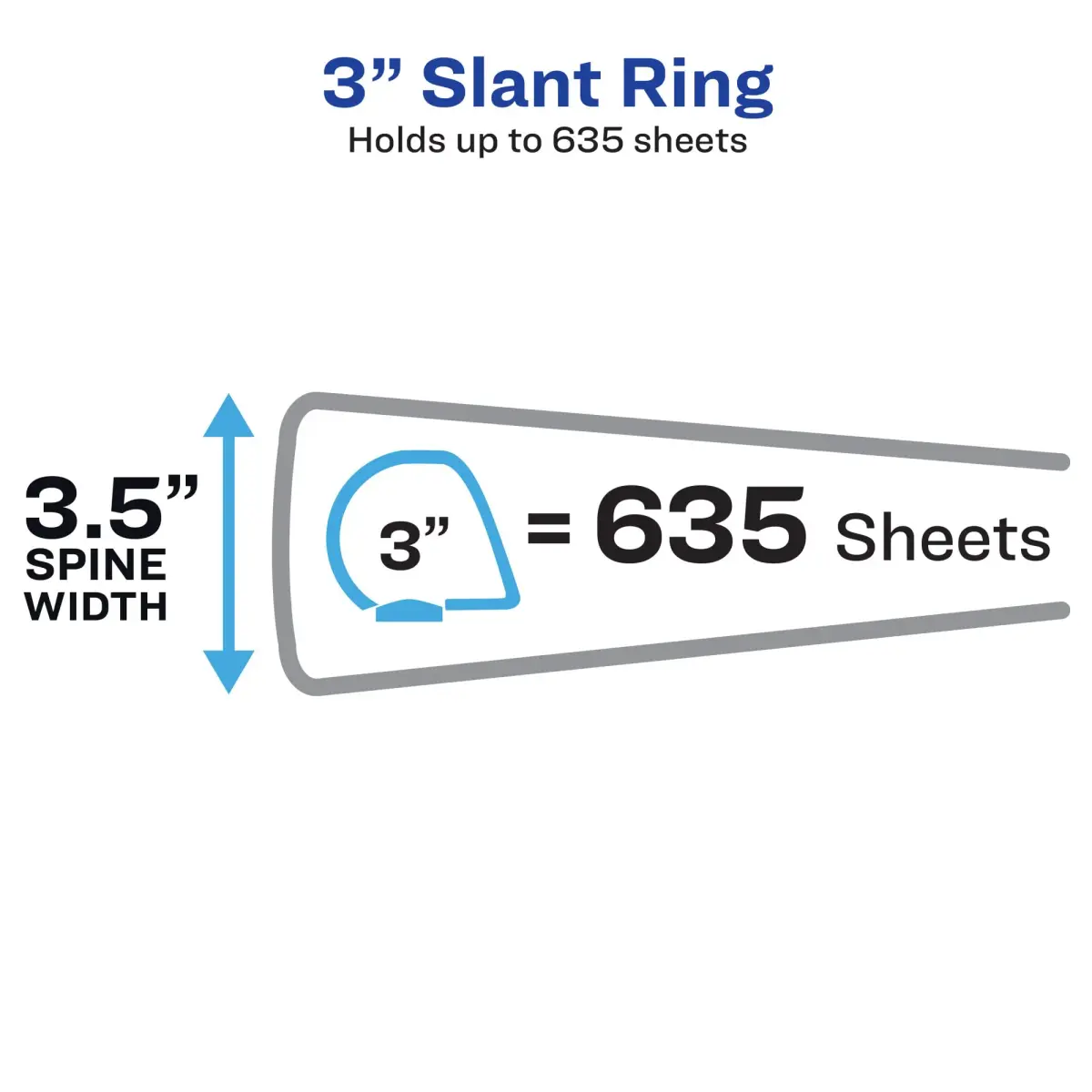 Avery Heavy-Duty View 3 Ring Binder, 3" One Touch Slant Rings, Holds 8.5" x 11" Paper, 1 Light Blue Binder (Pack of 4) | Durable Office & School Supply - view 3