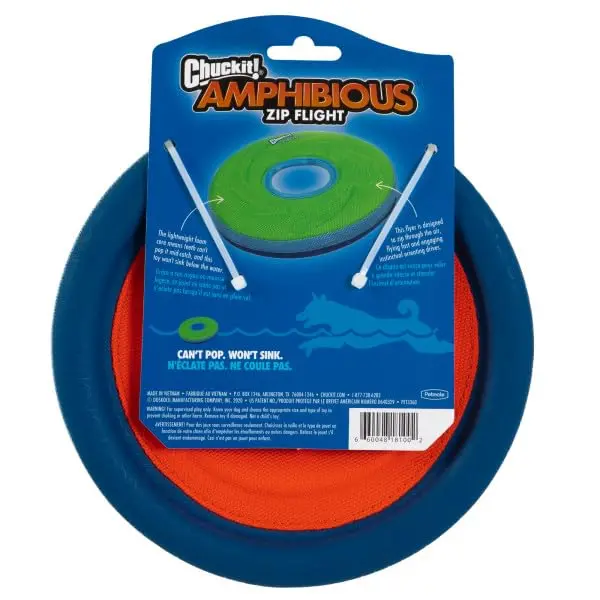 Chuckit! Amphibious ZipFlight Floating and Flying Disc Dog Toy, Medium (8.5") 12-Pack | Floats & Flies for Long-Distance Fetch - view 3