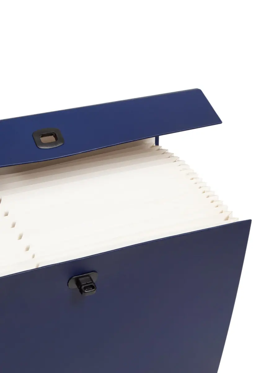 Smead Portable Expanding File Box, 19 Pockets, Blank Tabs, Legal Size, Blue (Pack of 4) | Heavy-Duty Document Organizer for Office & Travel - view 5