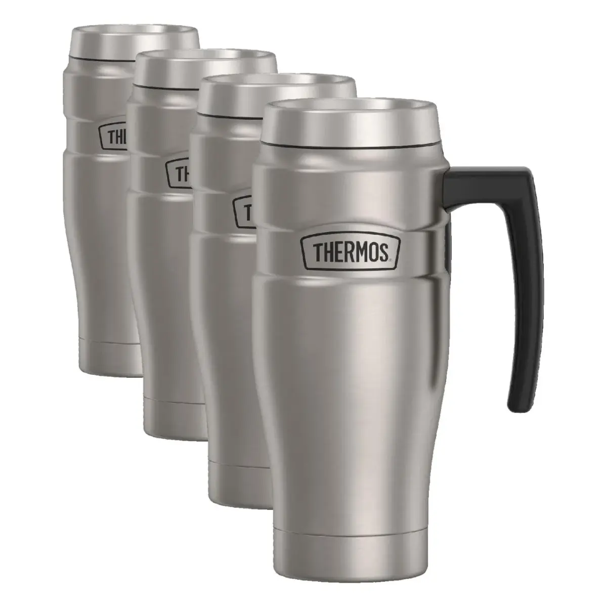 THERMOS Stainless King 16oz Travel Tumbler - Matte Stainless Steel, 4-Pack - main product image