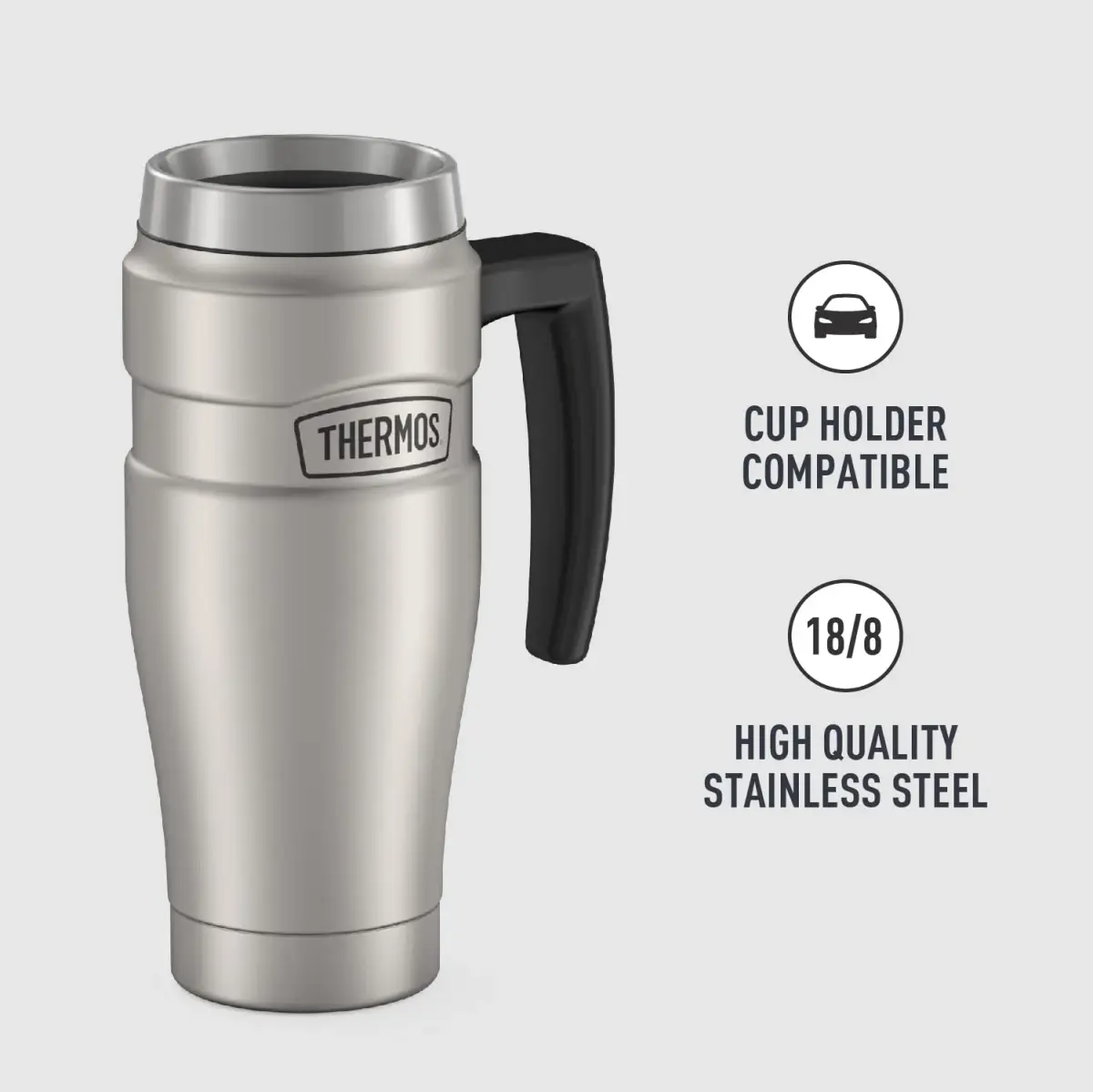 THERMOS Stainless King 16oz Travel Tumbler - Matte Stainless Steel, 4-Pack - view 4