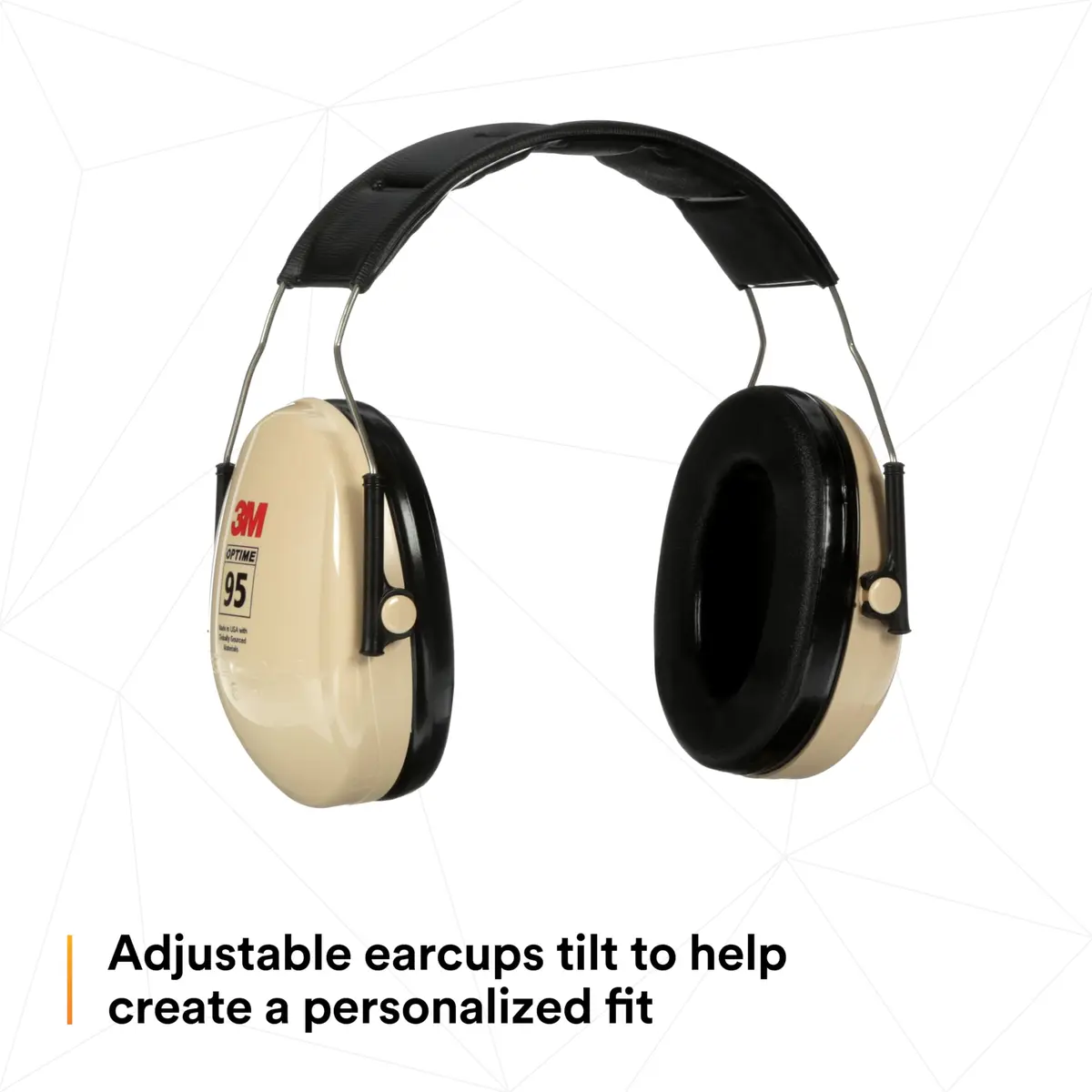 3M Peltor H6AV Optime 95 Noise Reduction Earmuffs, Beige, 21dB NRR | Industrial Use Pack of 10 - view 7