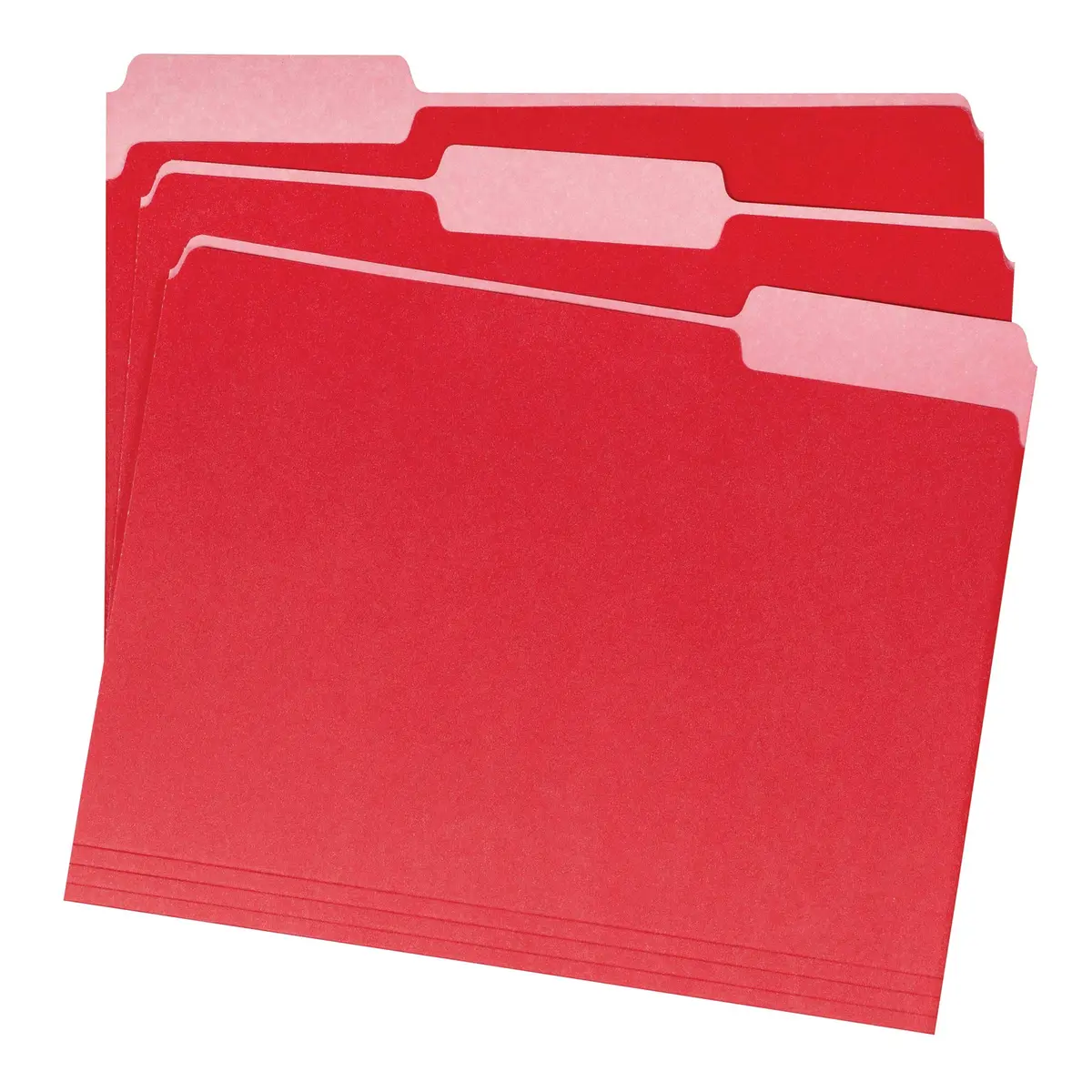 Amazon Basics File Folders, Letter Size, 1/3 Cut Tab, Red, 360 Pack | Durable Red Covers with Lighter Interiors - view 2