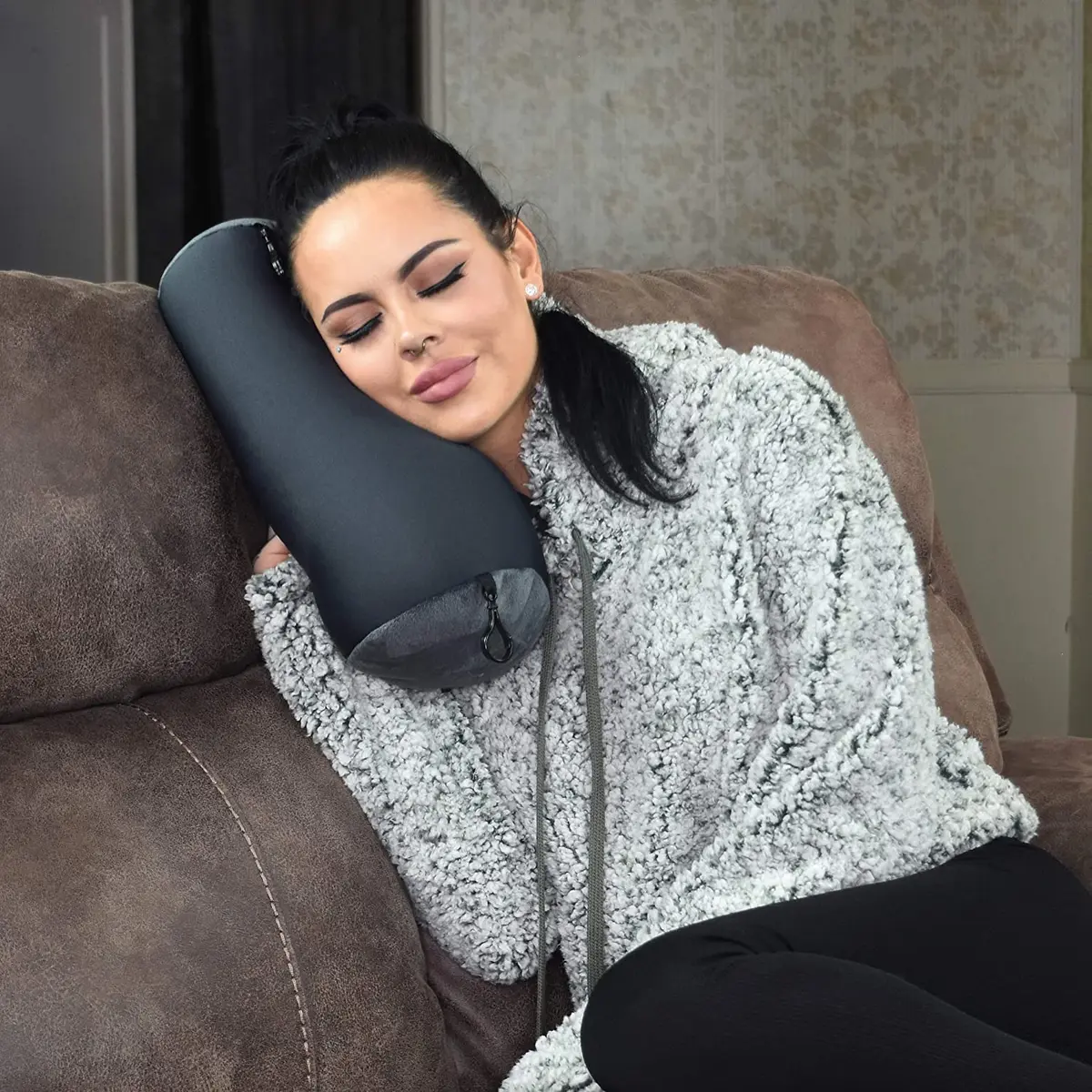 Wolf Essentials Microbead Bolster Tube Travel Pillow | Compact Neck Roll Support for Airplane, Car, or Home - Pink (Pack of 10) - view 6