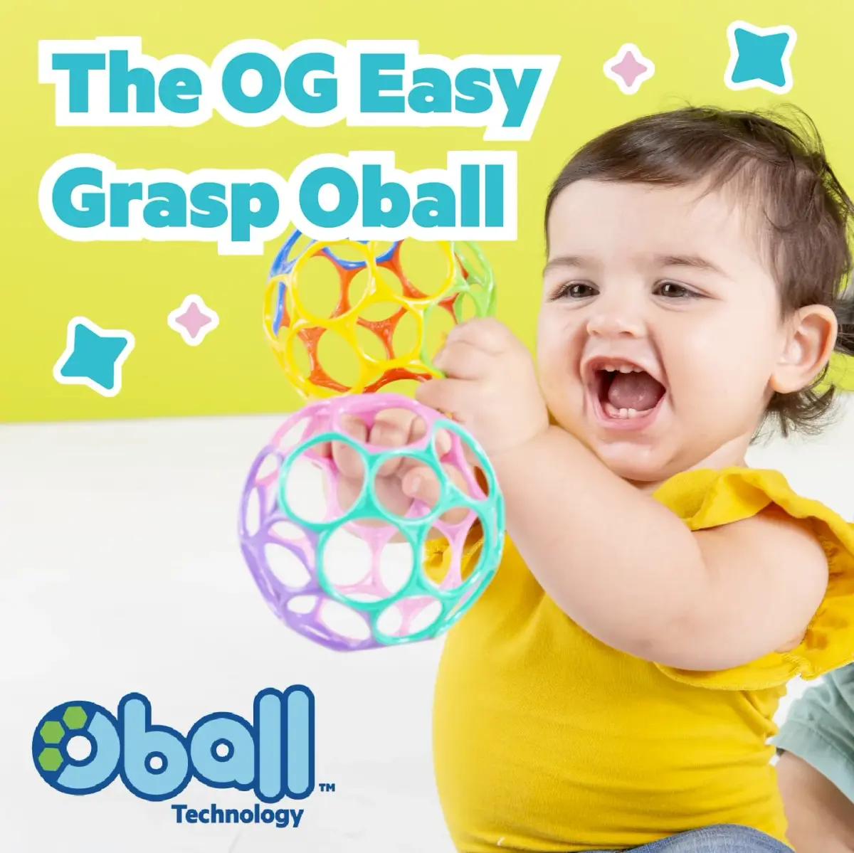 Bright Starts Oball Easy-Grasp Baby Rattle Ball, Pink, 6-Pack | BPA-Free for Newborns and Up - view 5