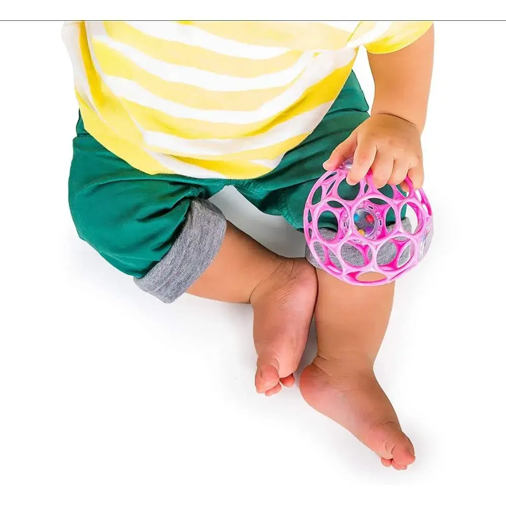 Bright Starts Oball Easy-Grasp Baby Rattle Ball, Pink, 6-Pack | BPA-Free for Newborns and Up - view 8