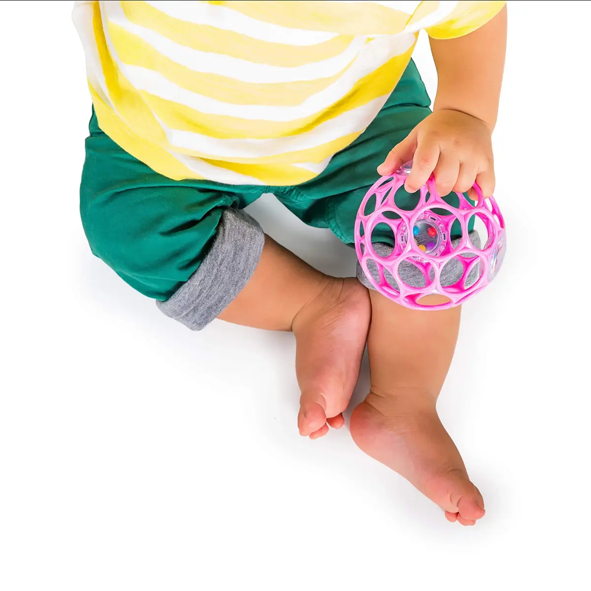 Bright Starts Oball Easy-Grasp Baby Rattle Ball, Pink, 6-Pack | BPA-Free for Newborns and Up - view 3