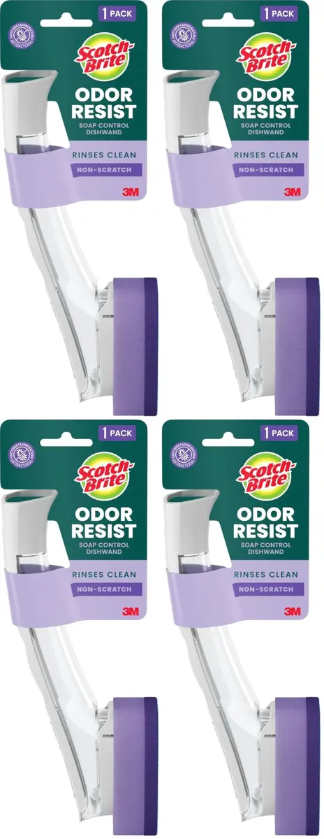Scotch-Brite Odor Resist Non-Scratch Soap Control Dishwand (Pack of 4, Blue) | America's #1 Selling Dishwand Brand - main product image