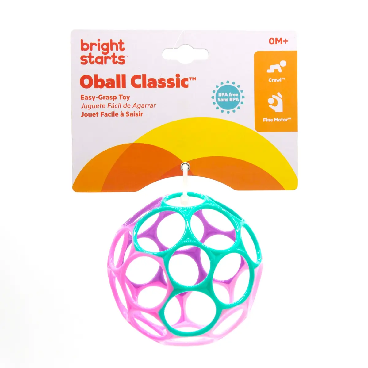 Bright Starts Oball Easy Grasp Classic Ball Infant Toy, 4 Inches, Pack of 6 | BPA-Free, Newborn+ Toy - view 4