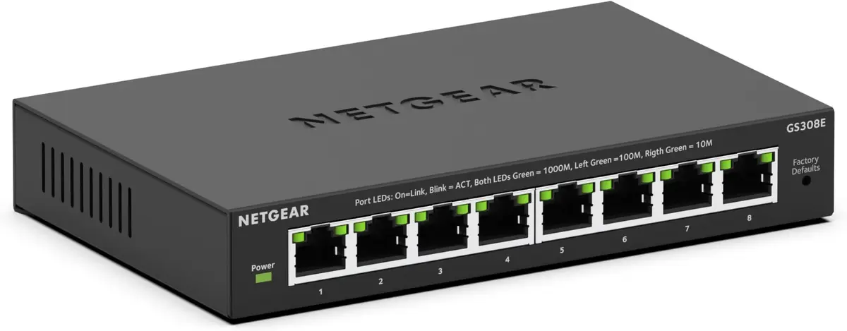 NETGEAR 8-Port Gigabit Ethernet Easy Smart Managed Switch (GS308E) - Pack of 6 | Silent Operation, Desktop or Wall Mount - main product image