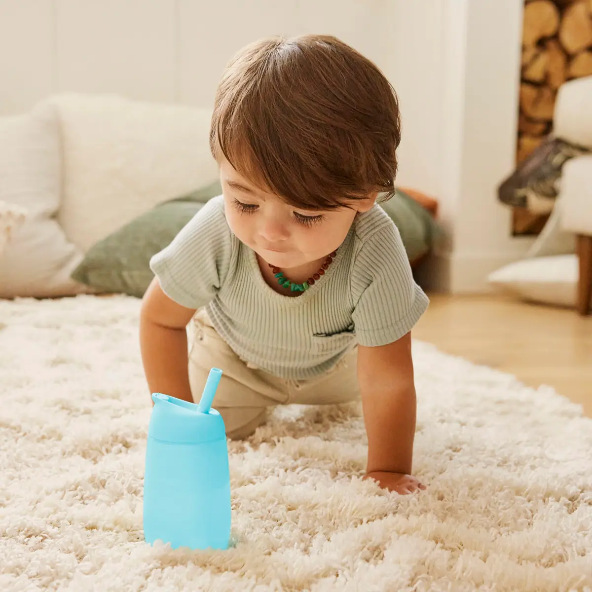 Munchkin Simple Clean Straw Cups for Toddlers 12+ Months, 300ml (10 Fl Oz), Blue/Green, 12 Count | Spill-Proof & Easy-Clean Straw - view 6