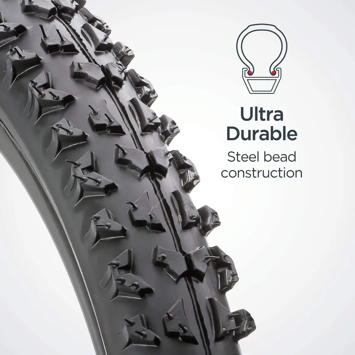 Schwinn Replacement Bike Tire 20" x 1.95" | Wide & Blocky Knobs for Mountain Trails - view 5