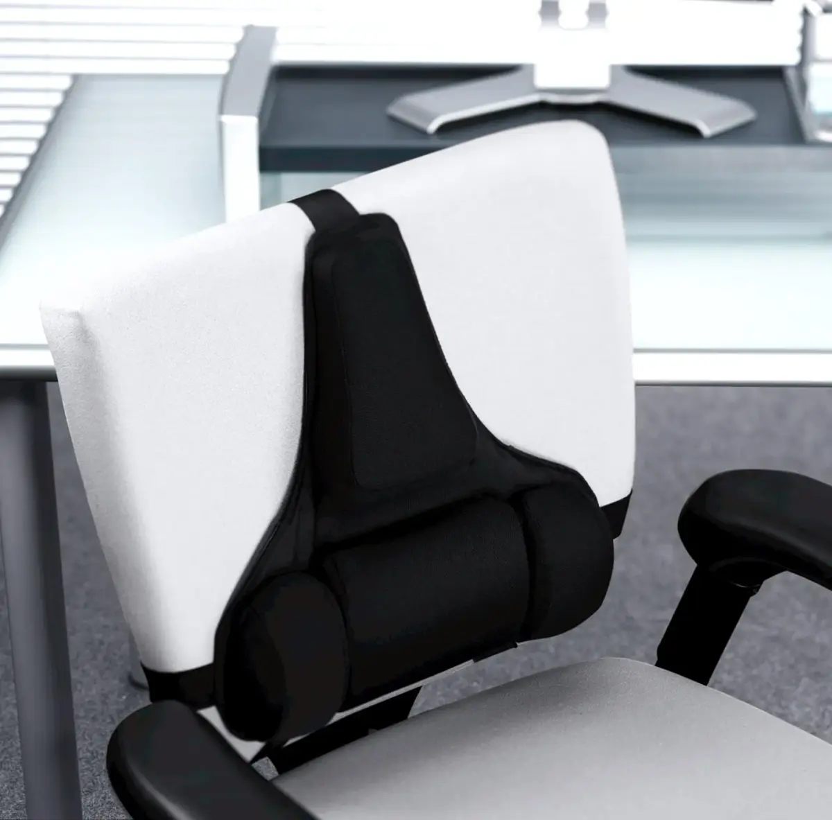 Fellowes Professional Series Back Support, Black | Mid Spinal & Lumbar Support for Chairs (Pack of 2) - view 5