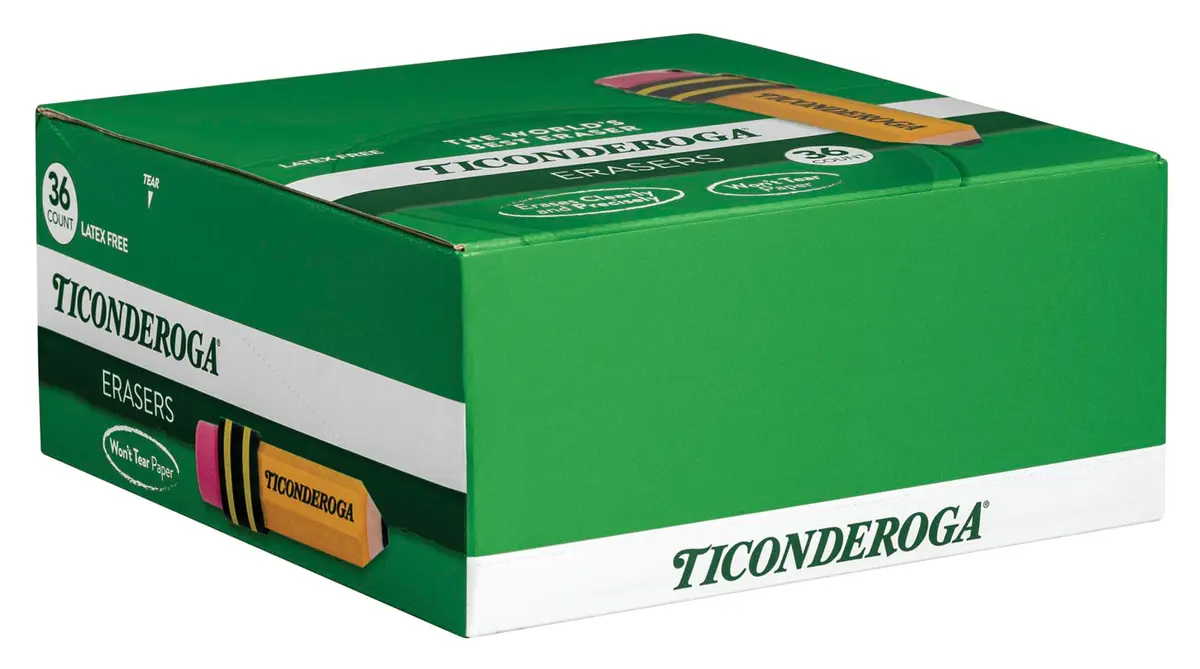 Ticonderoga Pencil Shaped Erasers, Yellow 432 Count (12 Packs) | Smudge-Free Corrections - view 7