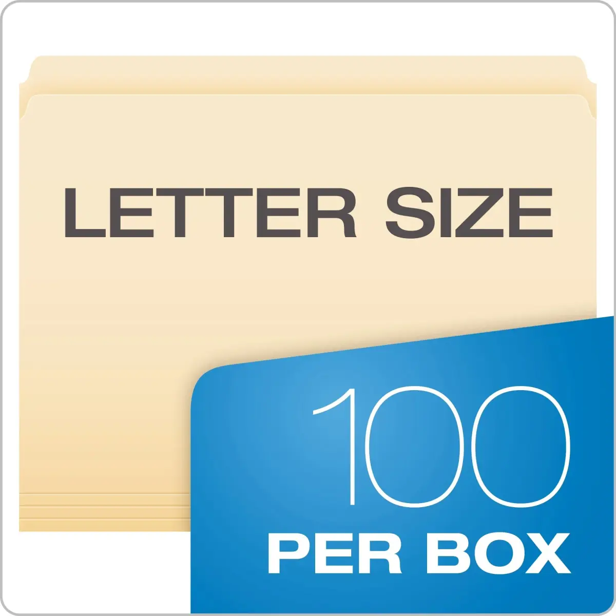 Pendaflex Manila File Folders, Straight Cut Top Tab, Letter Size, 500 Count | USA Imported, Duties Included - view 5