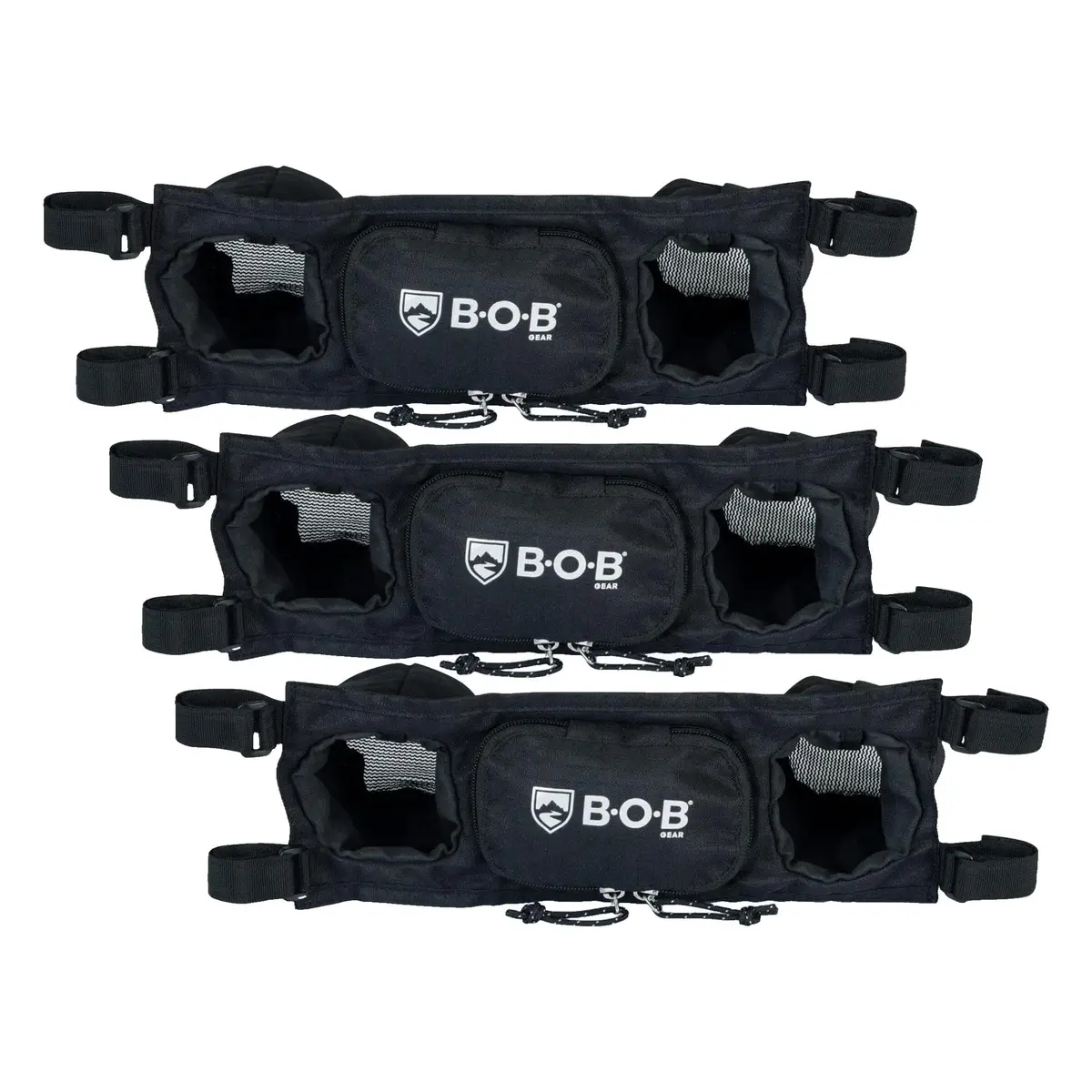 BOB Gear Handlebar Console for Single Jogging Strollers | 1 Pack of 3 Water-Resistant Cup Holders & Zippered Pocket - main product image