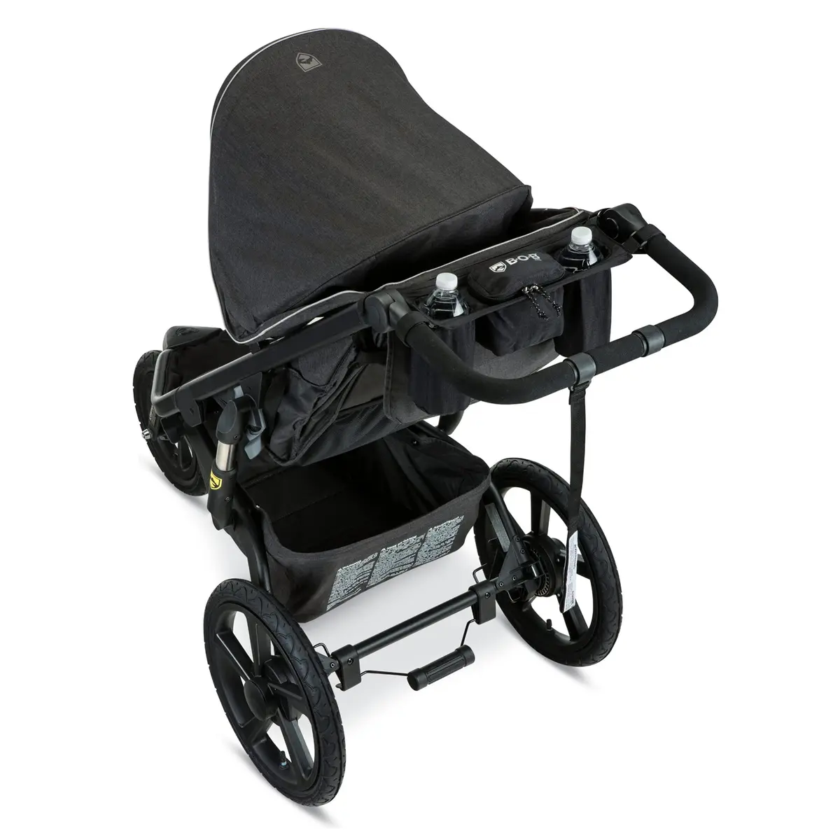 BOB Gear Handlebar Console for Single Jogging Strollers | 1 Pack of 3 Water-Resistant Cup Holders & Zippered Pocket - view 3