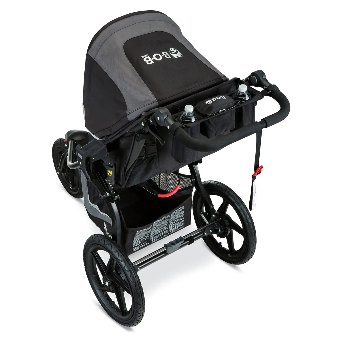 BOB Gear Handlebar Console for Single Jogging Strollers | 1 Pack of 3 Water-Resistant Cup Holders & Zippered Pocket - view 4