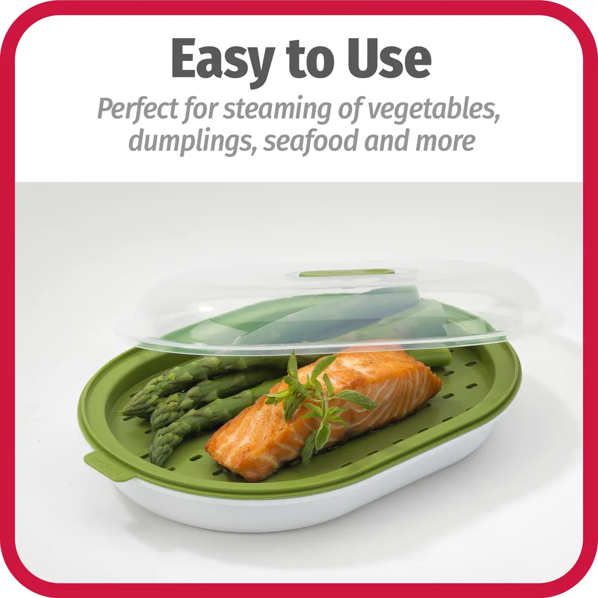 GoodCook Microwave Food Steamer – Vegetable & Fish Cooker | Preserves Vitamins & Nutrients - view 4