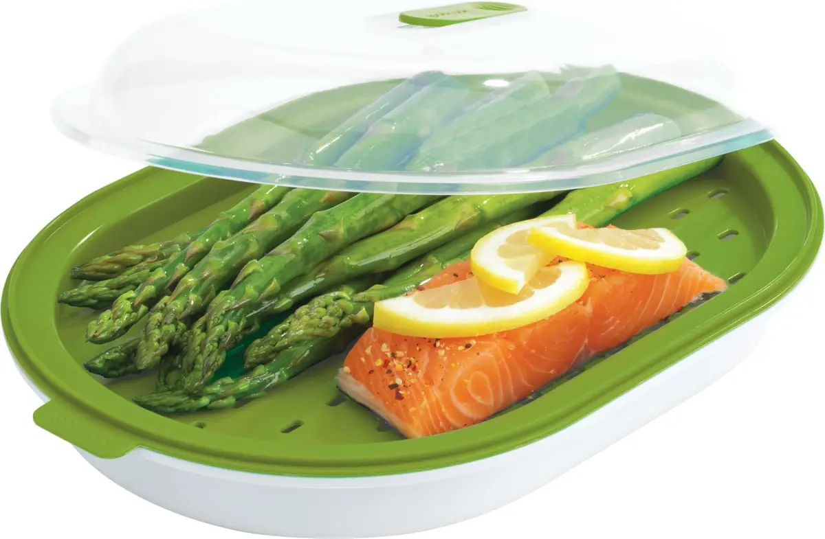 GoodCook Microwave Food Steamer – Vegetable & Fish Cooker | Preserves Vitamins & Nutrients - main product image