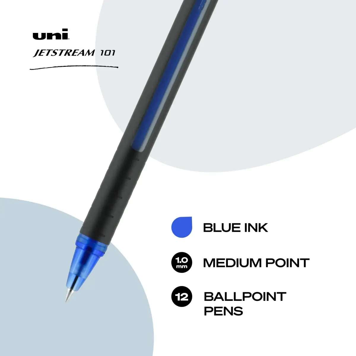 Uni-Ball Jetstream 101 Ball Point Pens, Bold Point, Blue Ink, 1.0 mm (Pack of 144) - view 2