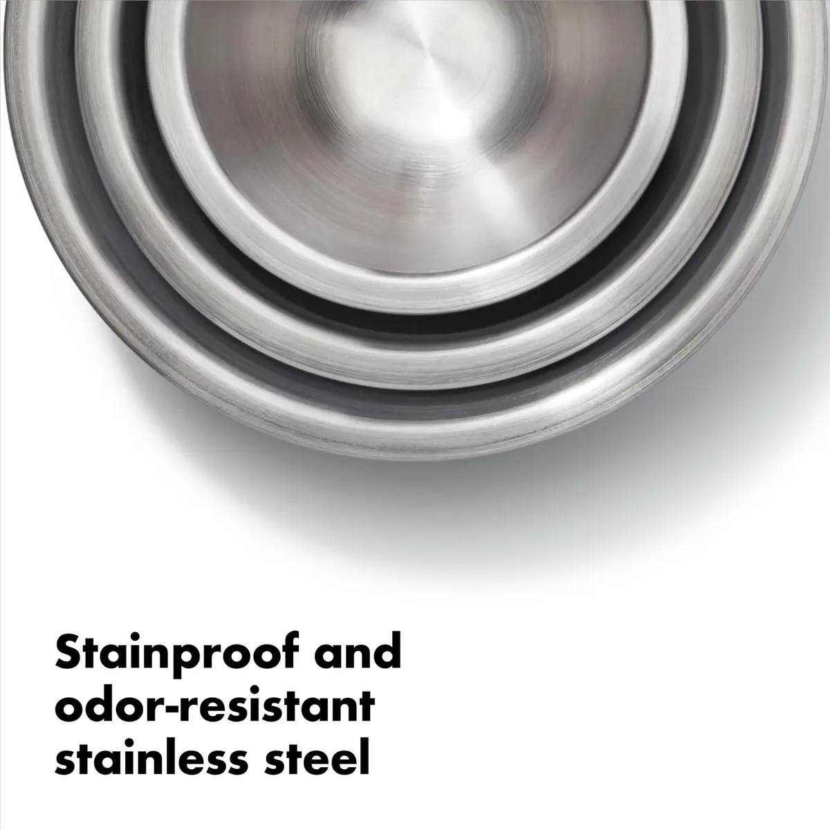 OXO Good Grips 3-Piece Stainless Steel Mixing Bowl Set with Non-Skid Bottoms - Blue/Gray (1.5, 3, 5-Quart) - view 4