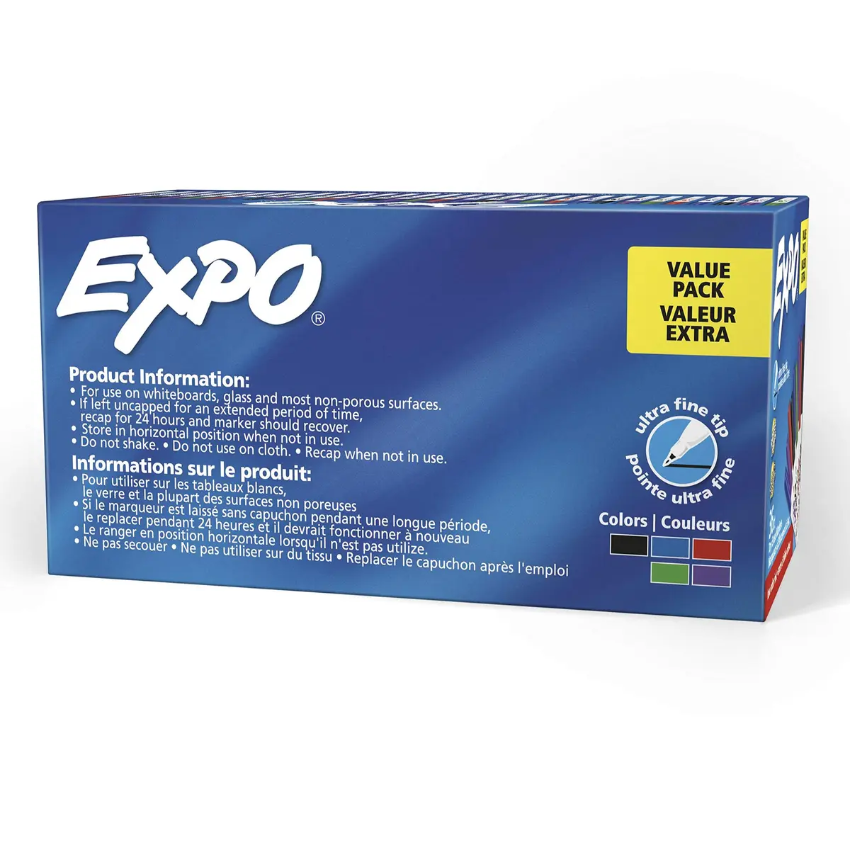 EXPO Dry Erase Markers, Low Odor Ink, Assorted Colors, Ultra Fine Tip, 216 Count (Pack of 6) | Vibrant Ink for Whiteboards & Non-Porous Surfaces - view 8