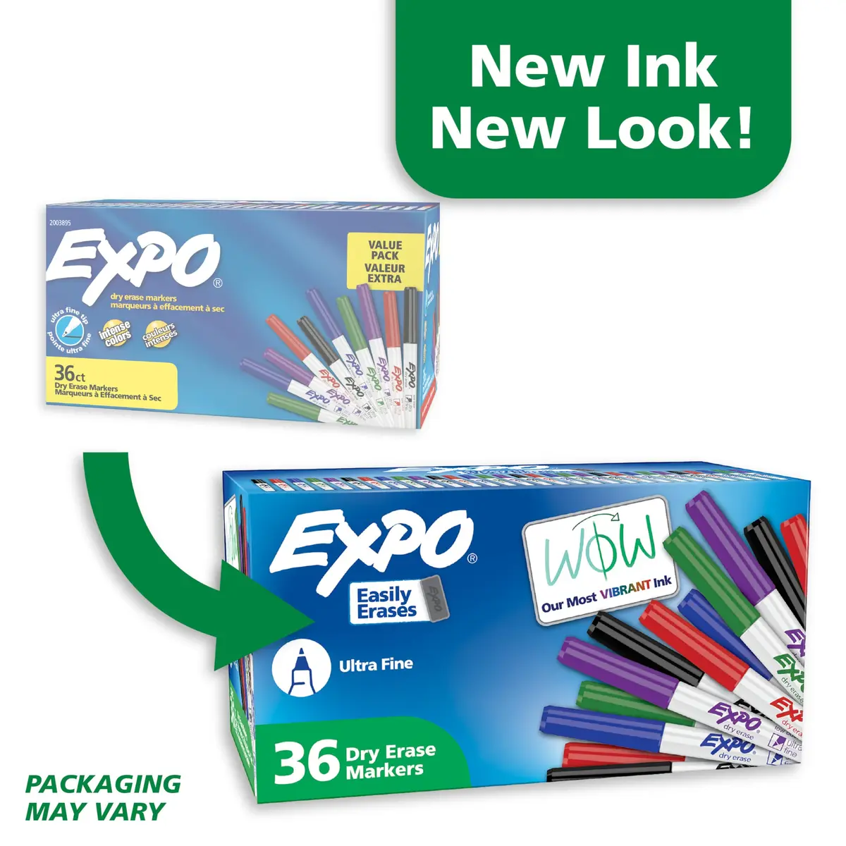 EXPO Dry Erase Markers, Low Odor Ink, Assorted Colors, Ultra Fine Tip, 216 Count (Pack of 6) | Vibrant Ink for Whiteboards & Non-Porous Surfaces - view 2