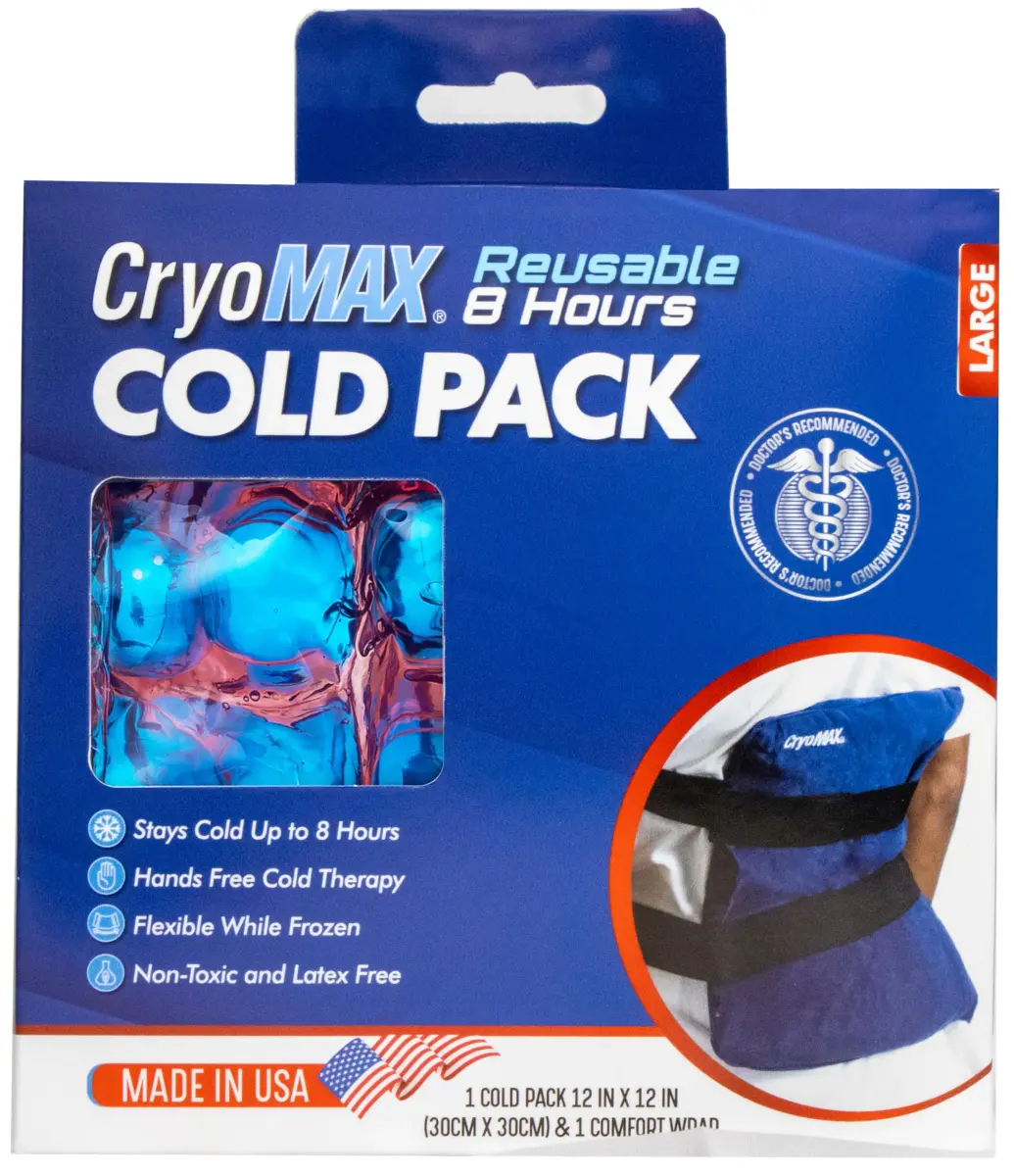 CryoMAX Reusable Cold Pack, Large 12" x 12" (30.5cm x 30.5cm), 8-Hour Therapy, Pack of 12 | Flexible, Even Cooling - view 2