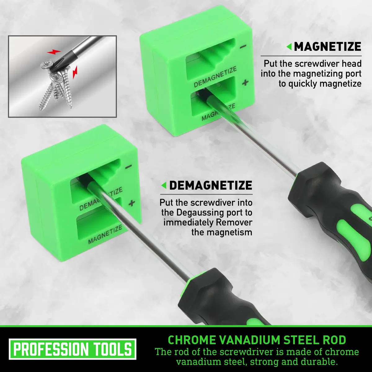 Amartisan 43-Piece Magnetic Screwdriver Set with Case, Green | Precision & Multi-Bit Tools - view 6