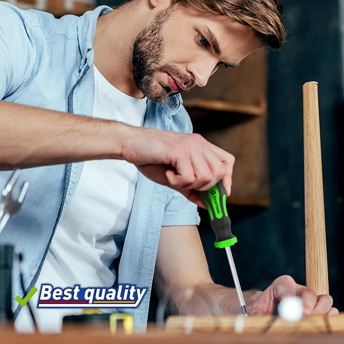 Amartisan 43-Piece Magnetic Screwdriver Set with Case, Green | Precision & Multi-Bit Tools - view 7