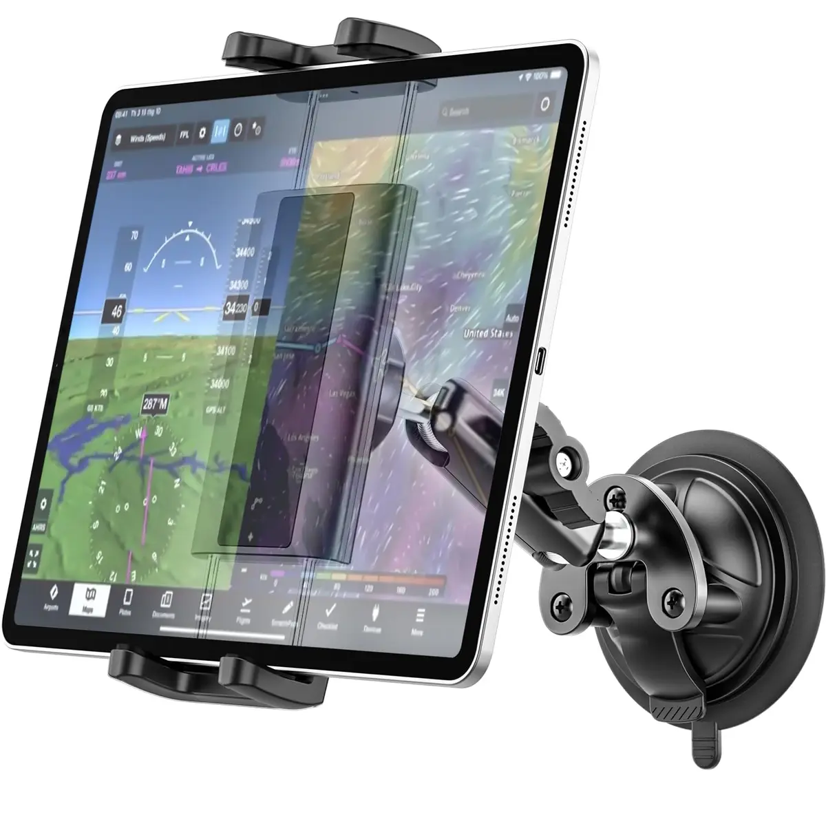 Dosvsi Pilots Tablet Holder with Strong Suction Cup | Aircraft Mount for 4-13" Devices - main product image