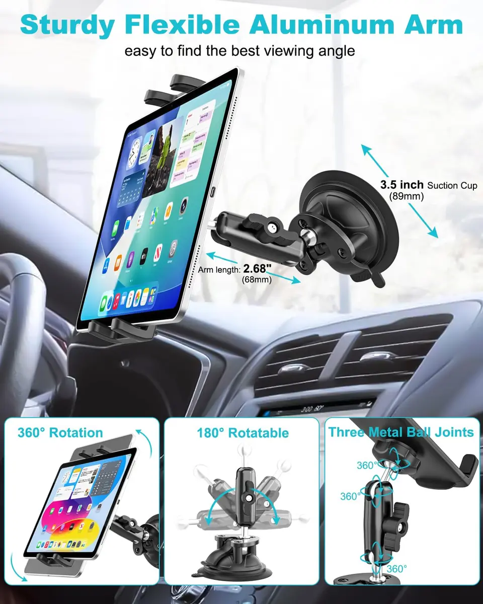 Dosvsi Pilots Tablet Holder with Strong Suction Cup | Aircraft Mount for 4-13" Devices - view 5