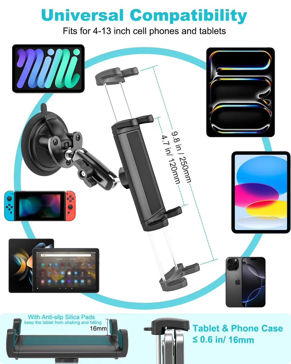 Dosvsi Pilots Tablet Holder with Strong Suction Cup | Aircraft Mount for 4-13" Devices - view 6