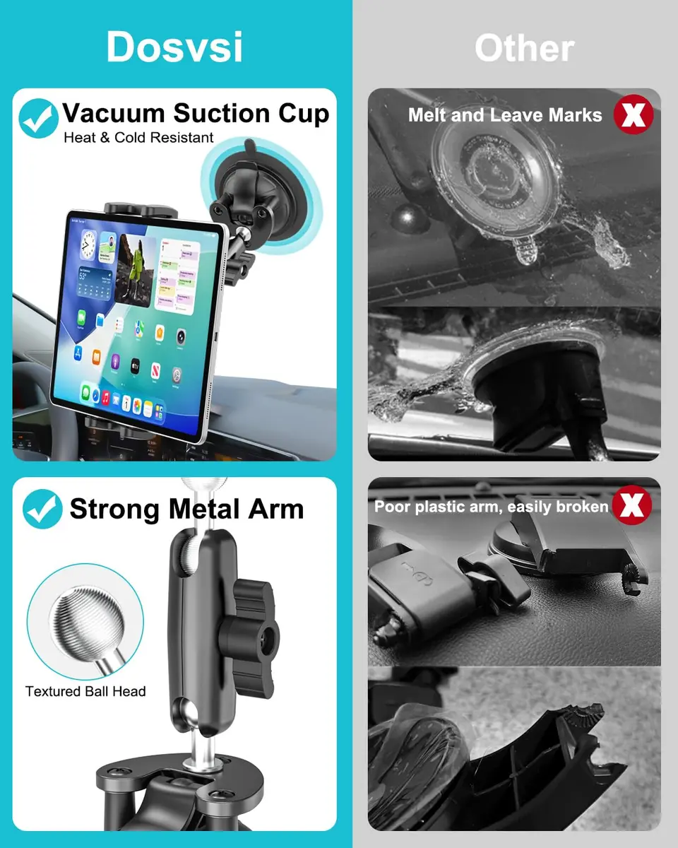 Dosvsi Pilots Tablet Holder with Strong Suction Cup | Aircraft Mount for 4-13" Devices - view 3