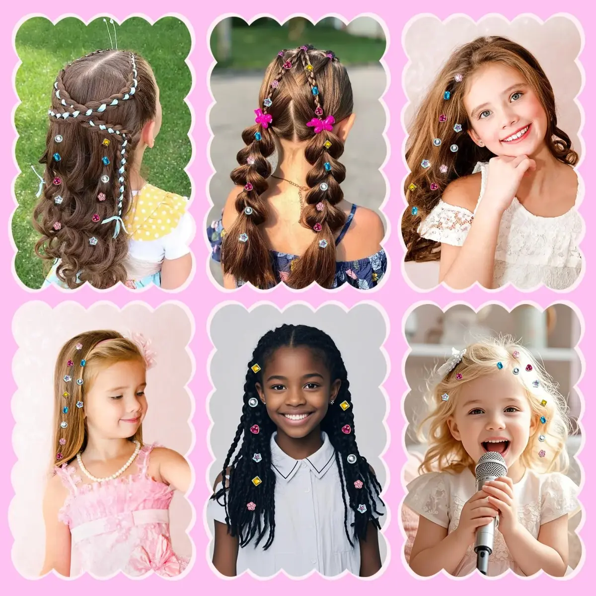 kidzkube Hair Gem Stamper Kit with 24 Reusable Diamonds | Ages 3-12 - view 5