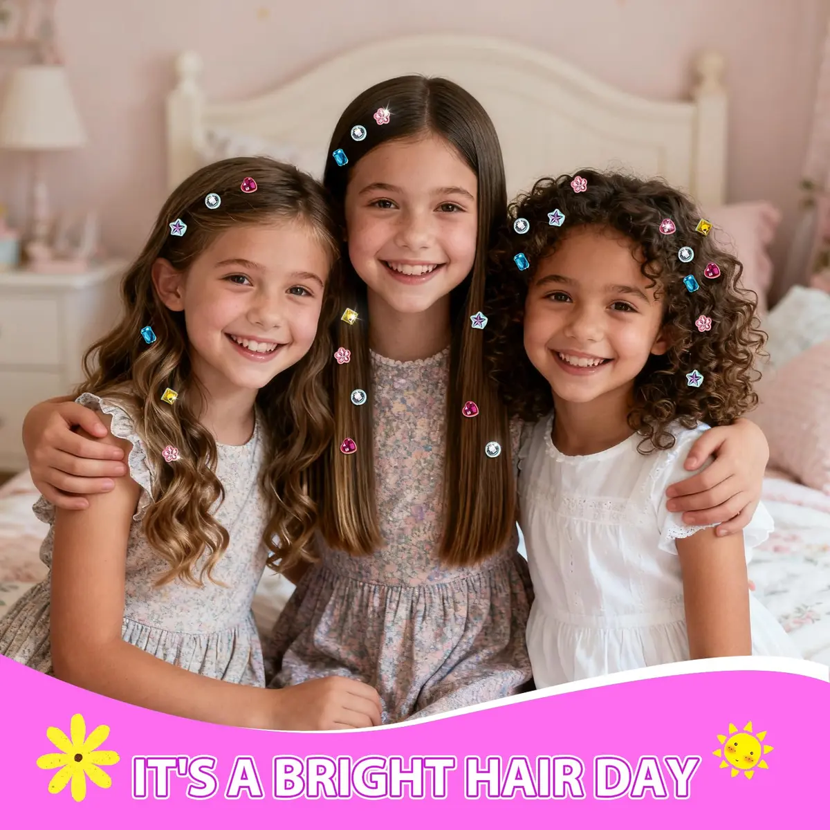 kidzkube Hair Gem Stamper Kit with Reusable Diamonds | Fun Styling Tool for Girls Ages 3-12 (Green) - view 5
