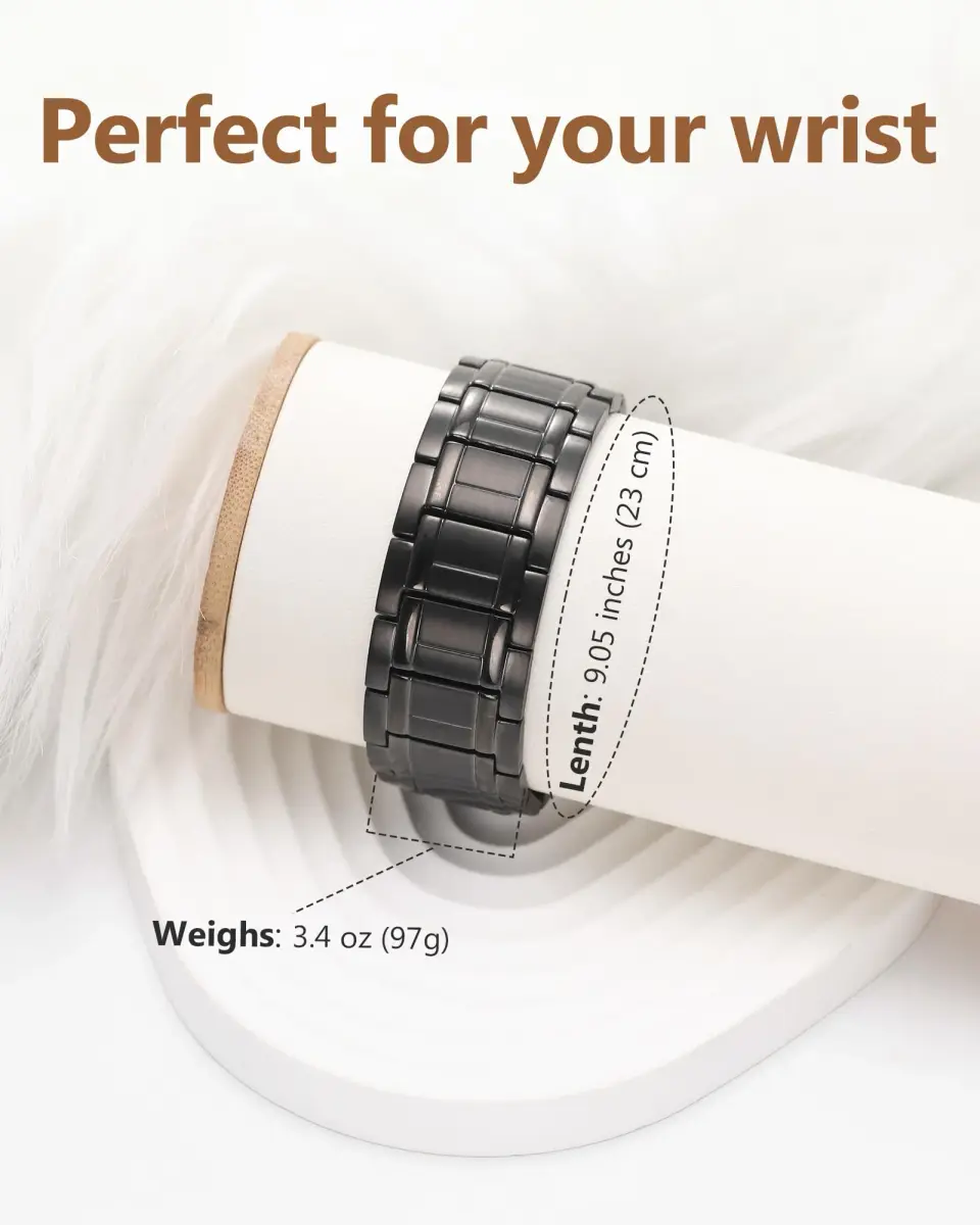 Feraco Magnetic Copper Bracelet for Men, 22 cm (8.66 inches) | Classic Pattern, Adjustable Size - view 7