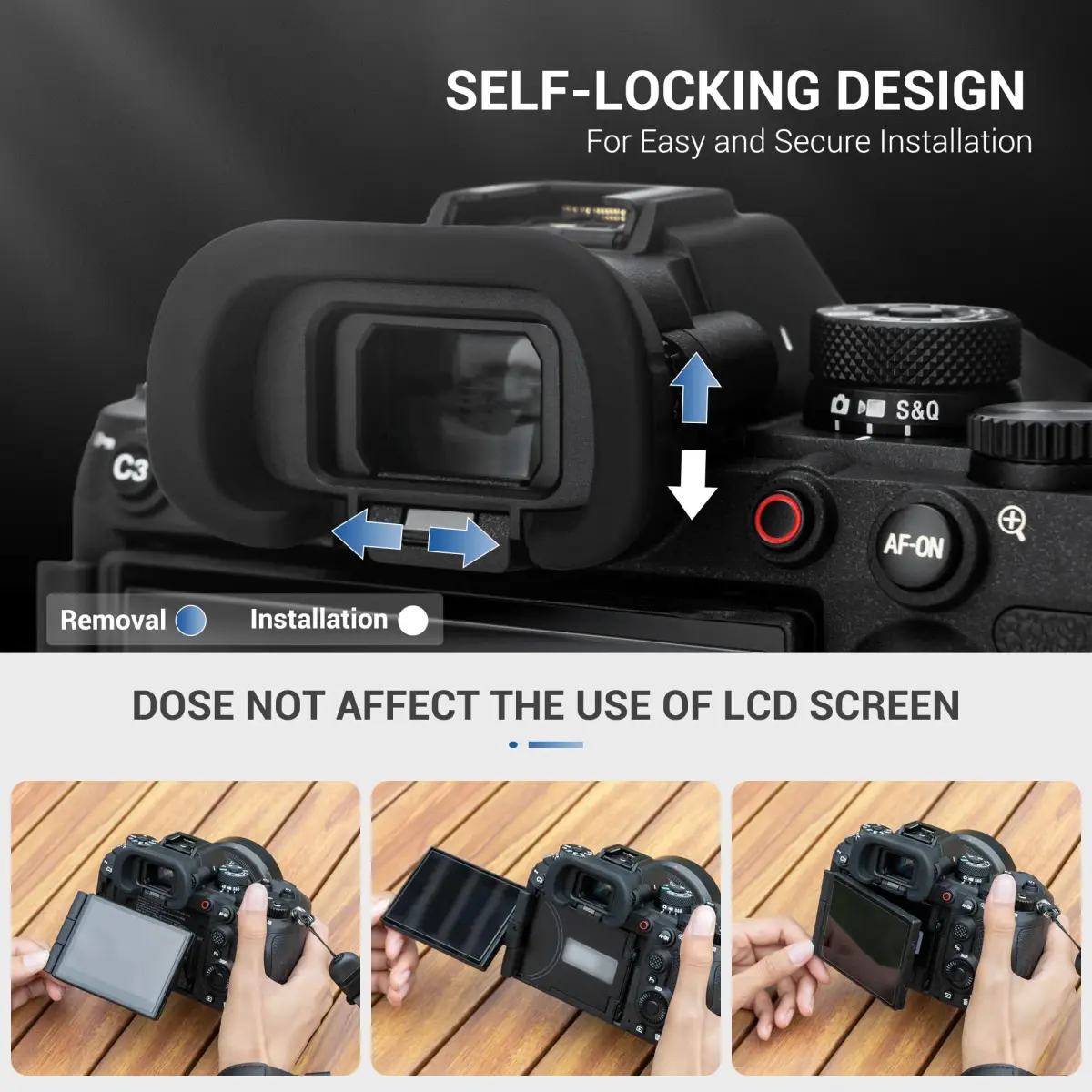 JJC Extended Soft Silicone Camera Eyepiece Eyecup 2-Pack for Sony Alpha A1, A7R V, A7 IV, A9 III Cameras | Blocks Light, Protects Viewfinder - view 4