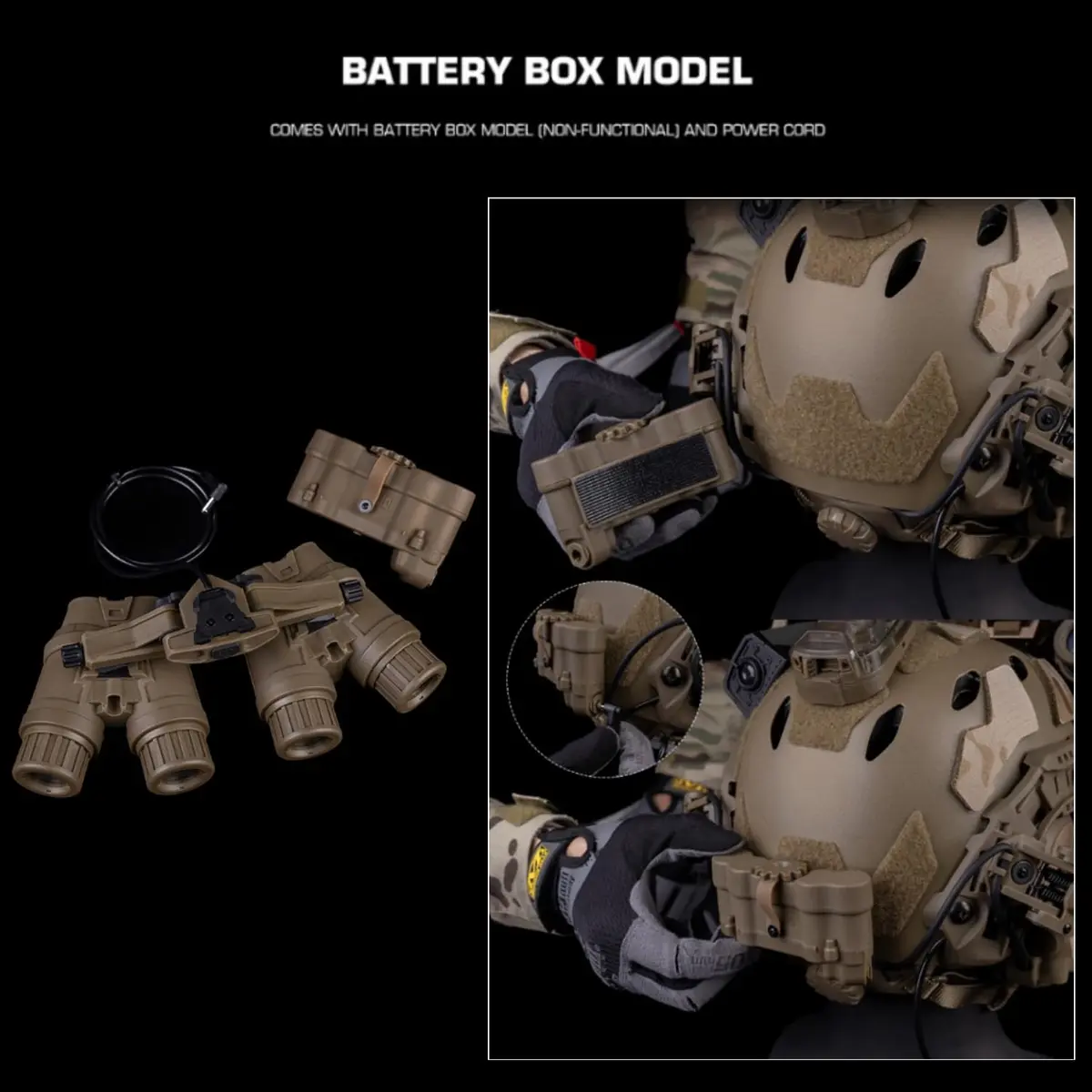 WoSporT AIMING_SCOPE_SIGHT Side Flipping NVG-18 Dummy Model | Tactical Helmet Display, No Function - view 5