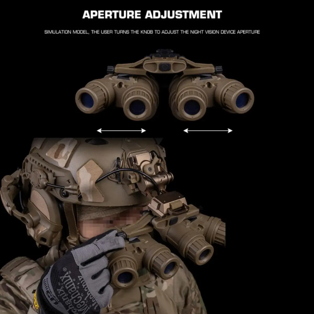 WoSporT AIMING_SCOPE_SIGHT Side Flipping NVG-18 Dummy Model | Tactical Helmet Display, No Function - view 6