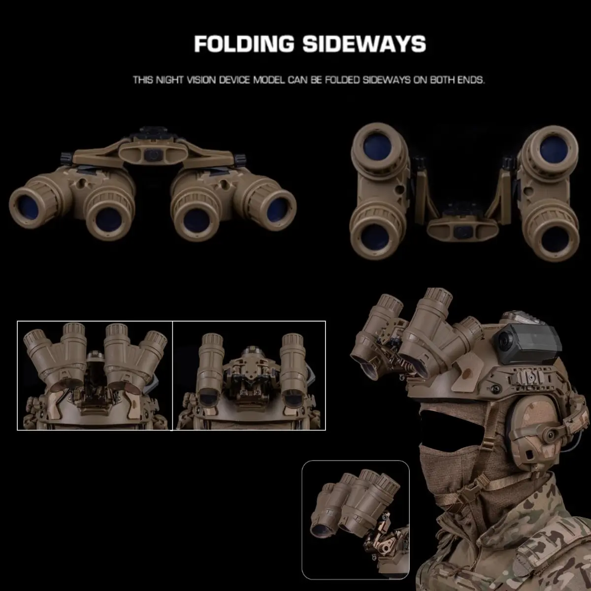 WoSporT AIMING_SCOPE_SIGHT Side Flipping NVG-18 Dummy Model | Tactical Helmet Display, No Function - view 4