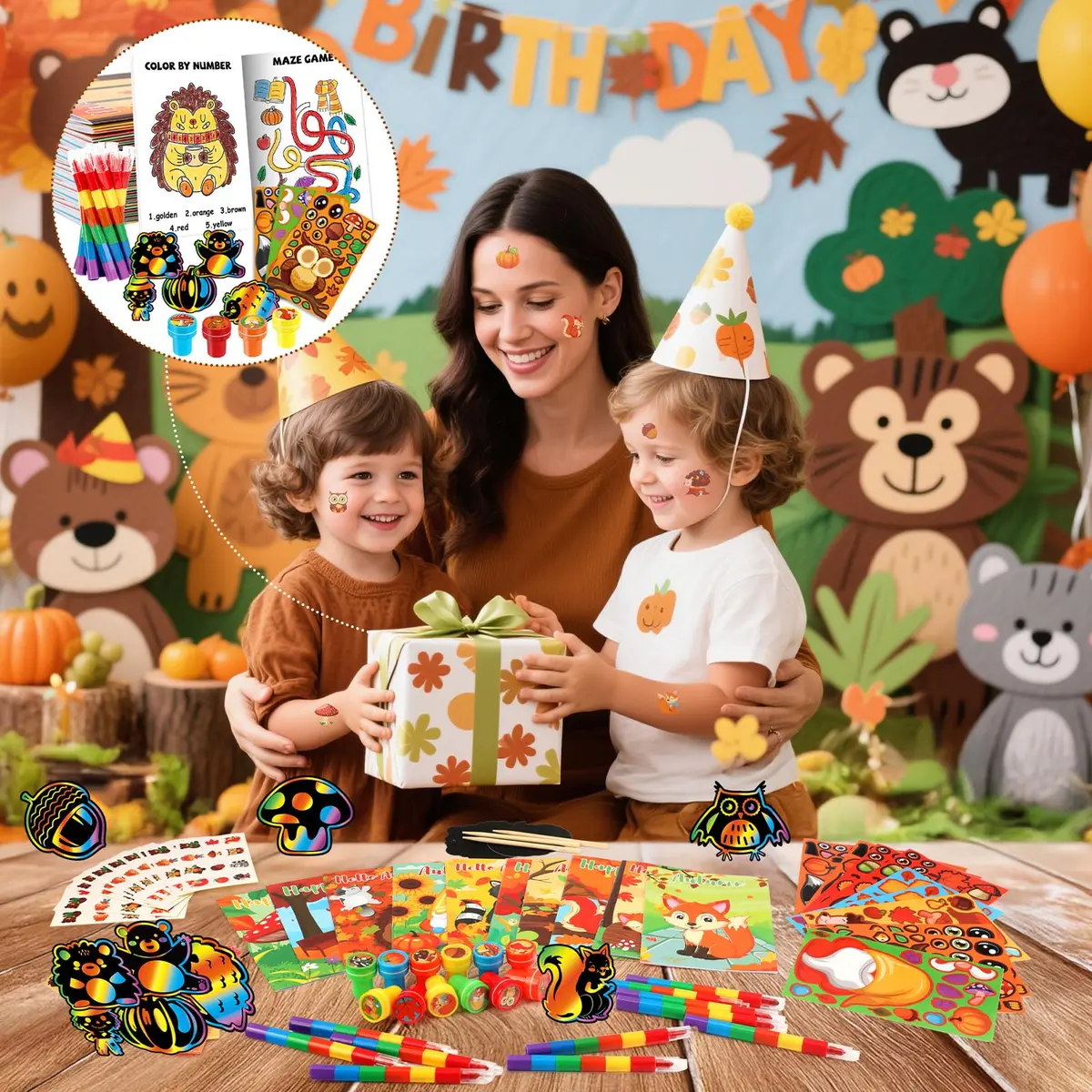 BenLouis Fall Party Favors Classroom Prizes for Kids | 84pcs Assorted Thanksgiving Kids Gifts - view 7