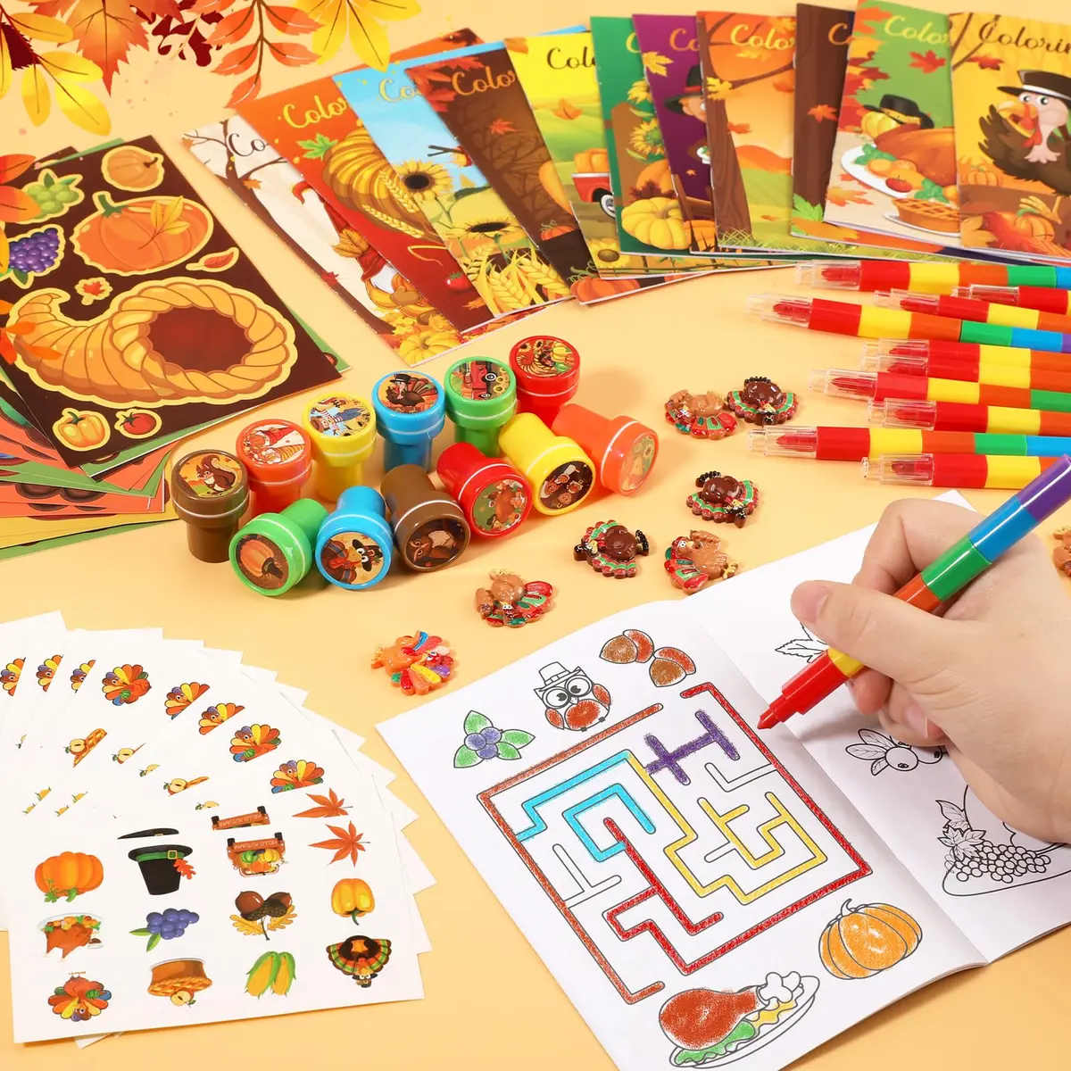 BenLouis Thanksgiving Party Favors Classroom Prizes for Kids | 336pcs Fall Harvest Assortment - view 4